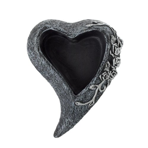 Obal srdce cement šedé str. ornament 18x24x6.5cm - Vianočné dekorácie