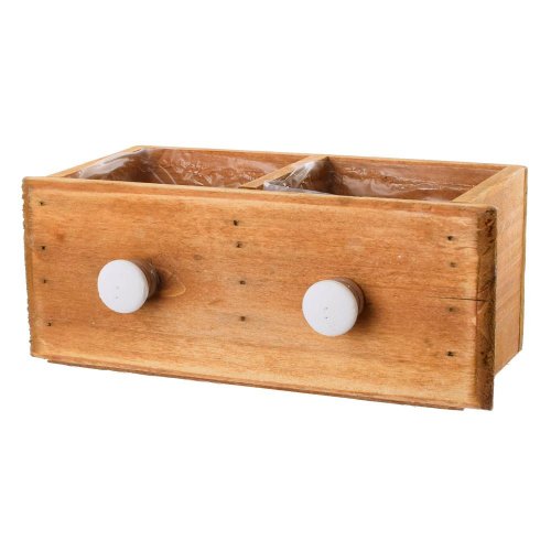 Zásuvka 2x drevo+fólia natur 22x10x9cm