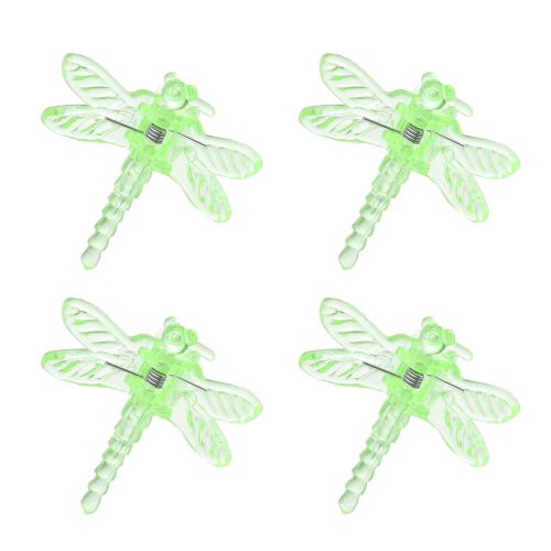 Klips vážka rosteto zelený 4ks, 3,5 x 3,5 cm