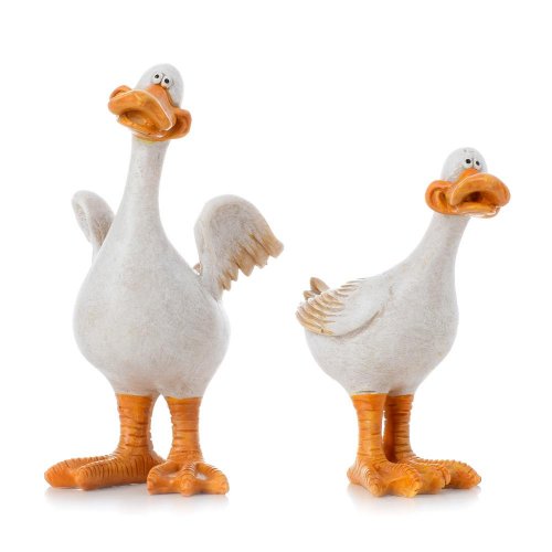 Kačky stojace bie/béž/hn/or mix/2 poly 8*7*14 - Veľkonočné ozdoby