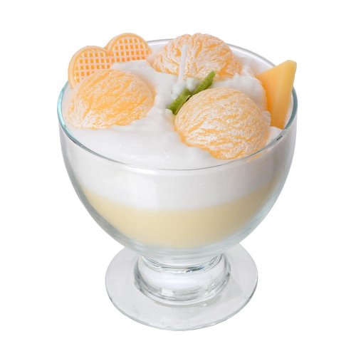 Sviečka dezert pohár krémový vanilka 13x11cm