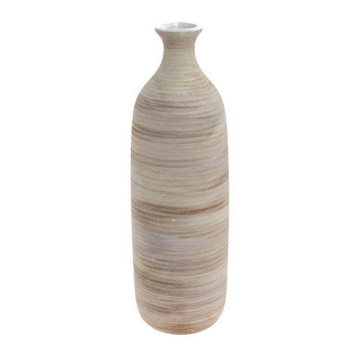 Obal váza pruhy keramika 10.5*10.5*33.5 krém