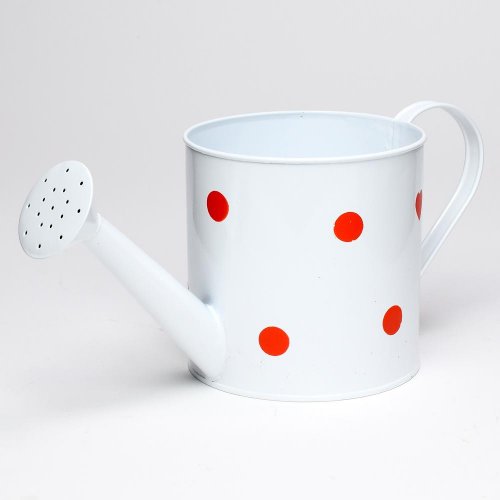 Váza krhla kov biela veľké bodky v:13x13cm