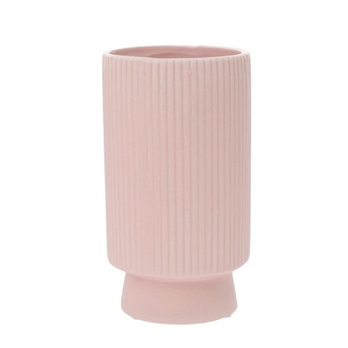 Obal pruhovaný keramika 10x10x18cm ružová