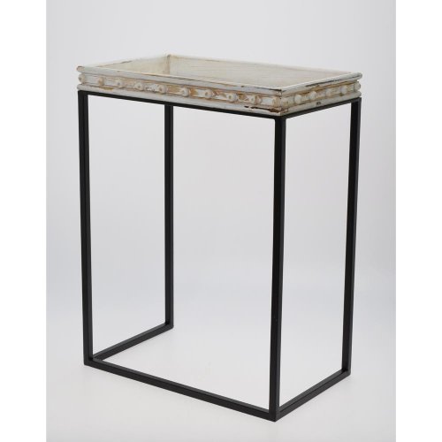 459fl/s stolík hranatý biely drevo/kov m 40*25*50cm