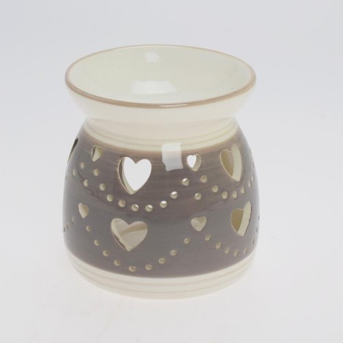 Aromalampa bie/siv vz. srdce porcel 10,8*10,8*11,4 cm
