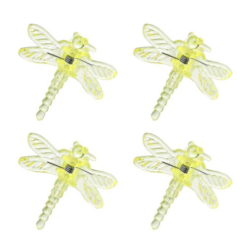 Klips vážka rosteto žltý 4ks, 3,5 x 3,5 cm