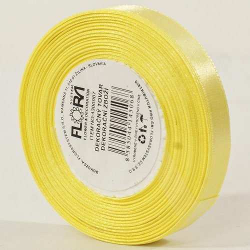 Saten stuha 10mm/15m žltá farba 082