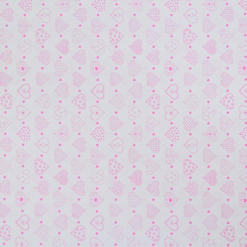 Papier bal. s/25 ružové srdiečka 0.7 m0x1 g 60/m2 *4733