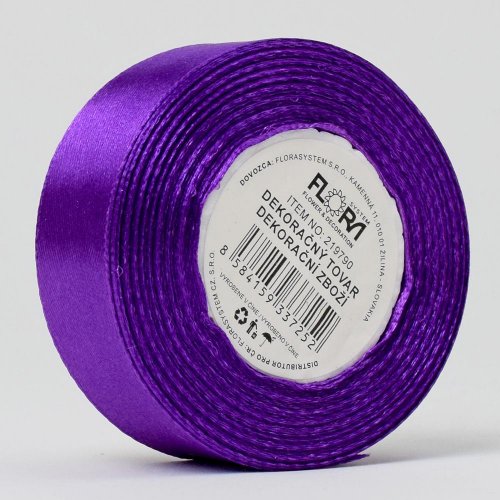 Stuha satén tm.fialová 25mm 15m 046 - Veľkonočné ozdoby