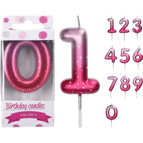 Tortovésviečky čísla 0-9 ružove