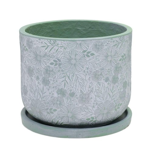 J73 kvetináč + miska liva mentol 44h36cm xl