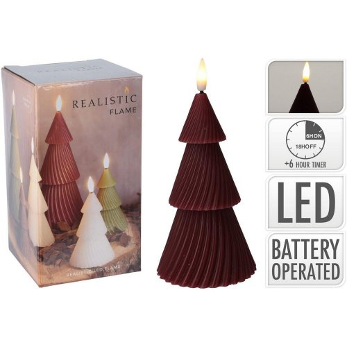 Sviečka led stromček 11cm tmavo červený