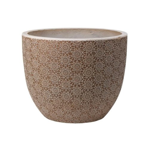 J120 kvetináč + miska jasmin antik šedo-hnedá 30x24,5cm m