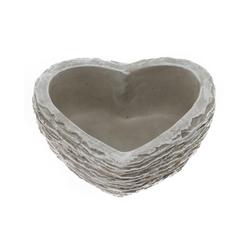 Srdce cement bledo-sivé 17cm - Umelé kvety