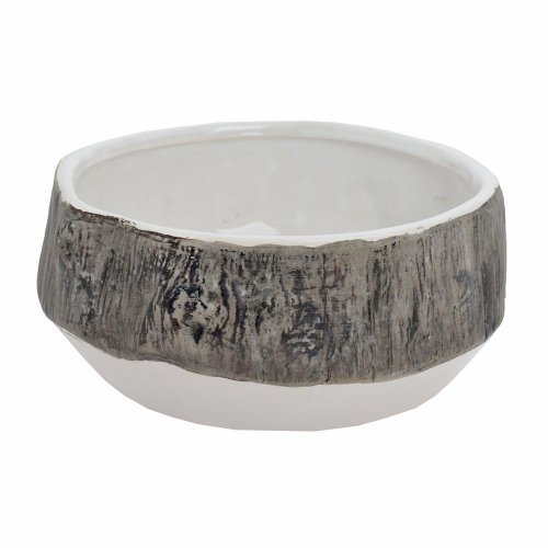 Obal vzor drevo keramika 17.5*17.5*7.5 hnedobiely