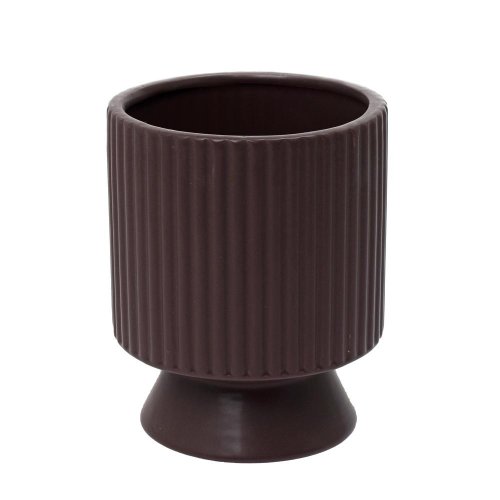 Obal na podstavci keramika tm.hnedá 12*12*15cm