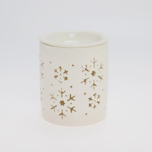 Aromalampa biela vz. vločka porcel 10,5*10,5*13cm - Umelé kvety