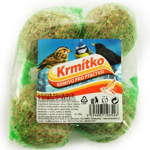 Krmítko - lojová guľa s orieškami 4x90g 18/k.