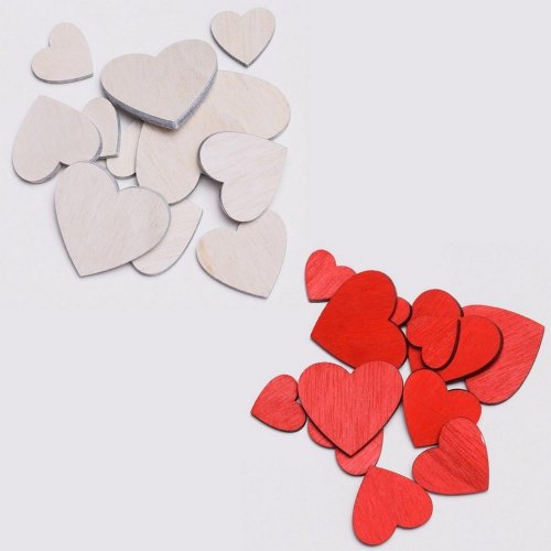 Srdce drevo mix s/12 2,5x3,5 cm