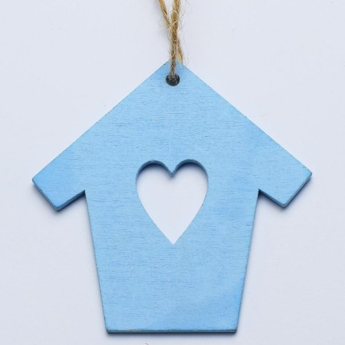 Výrez domček sv.modrá s/10 7cm