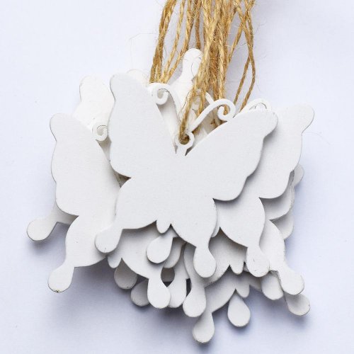 Záv. výrez motýľ biely 5cm s/20