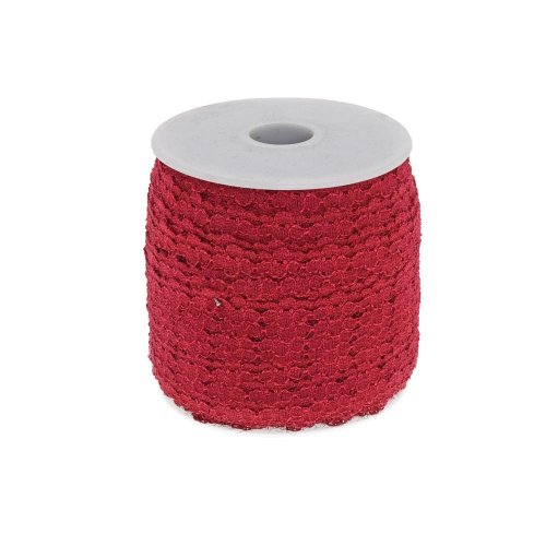 Stuha čipka 9mmx100y vínová