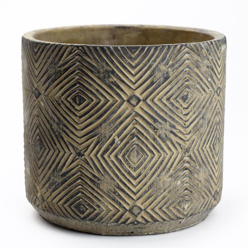 Obal cement hnedá  d16.5*h15cm