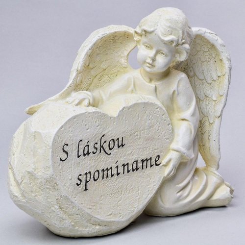 Náhrobok anjel 19x7,2x15cm polyres