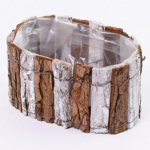 257fl/s obal ovál kora natur+biely 19x12x10cm