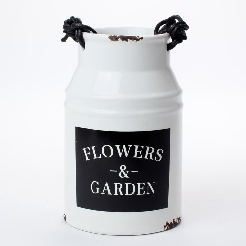 Obal váza biela dolomit 11x11x17,5cm