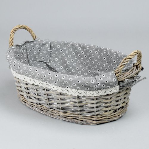 Prútený košík tm.hnedý vzor bodka m:32x23x11cm