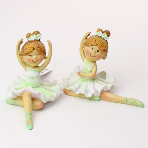 Baletka sediaca bielozelená mix 9x6x7,5cm