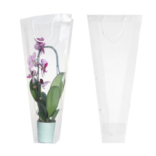 Taška transp.pvc orchidea  push 32x70+11x12