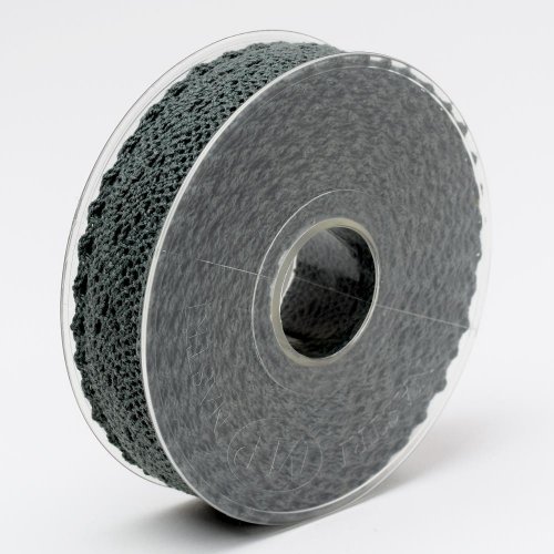 Stuha čipka  25mmx8m tm sivá