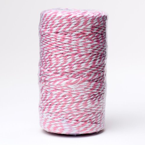 Šnúrka farby  2mmx100m ružová/biela