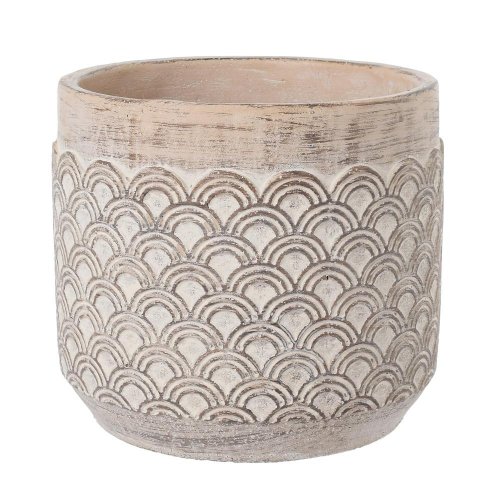 Obal cement antique lt. brown d16.5*h15cm