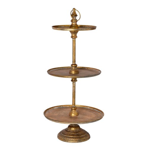 Podnos etaž alzata 3 piatti oro antico pr.35 v76,5