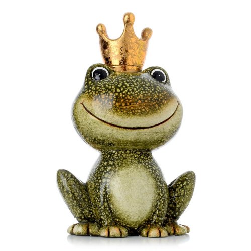 Žaba zelená so zlatou korunkou, keramika 16.5x12.3x26 - Jesenné dekorácie