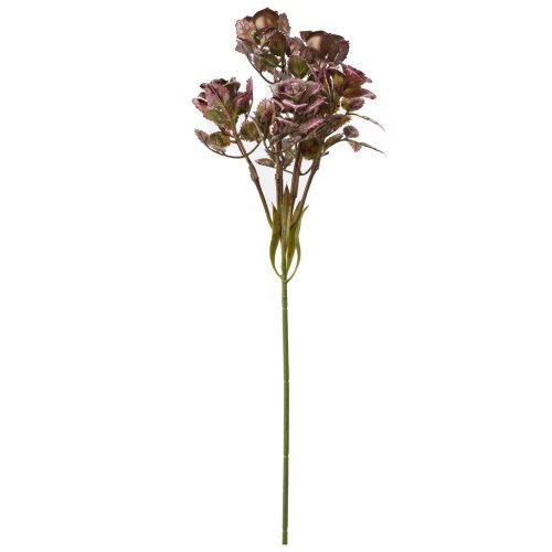 Zápich zeleň, ruža zeleno-fialový metal 38cm - Vianočné dekorácie