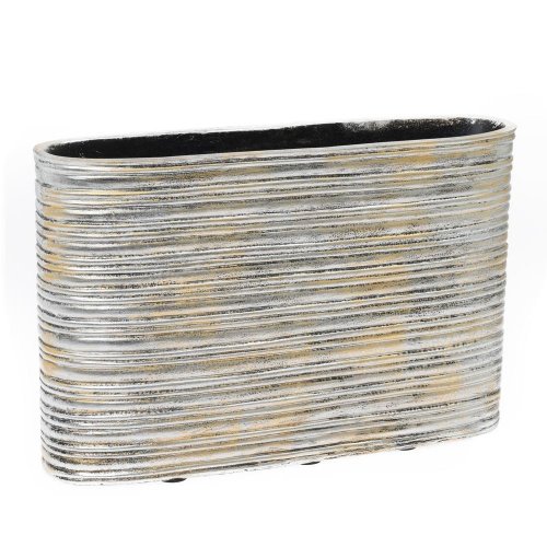 Obal ovál polyrez l 35x8x25cm čiernostrieborná