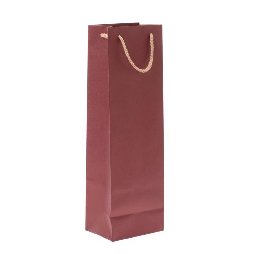 Taška papier fľaša kraft bordo 12x39+9 - Veľkonočné ozdoby