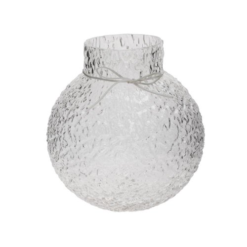 Váza sklo číra 9.5*21.5cm - Umelé kvety