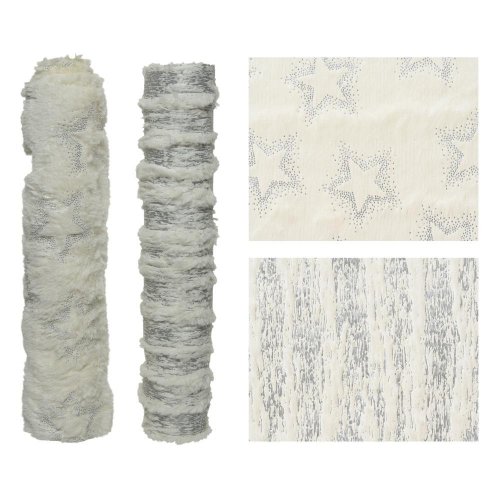 Štóla 200/35cm z polyest. ume.kožušiny silver s potlačou 2ass - Umelé kvety