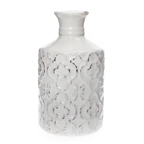 Váza ornament biela keramika 13*13*23cm