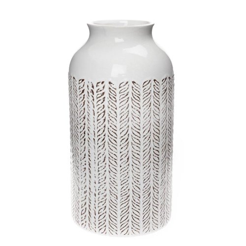Váza ornament biela keramika 15*15*29.5cm