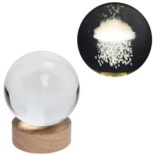 Led guľa sklo na drev.podstavci s podsvietením dážď 10*12cm - Umelé kvety