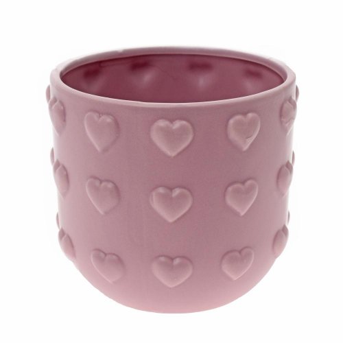 Obal srdiečka keramika 11x11x10cm fialová