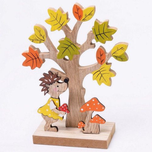 Drev strom+ježko+huby 14x18,5x5,5