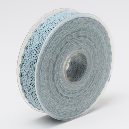 Stuha čipka  25mmx8m modr/šedá - Vianočné dekorácie